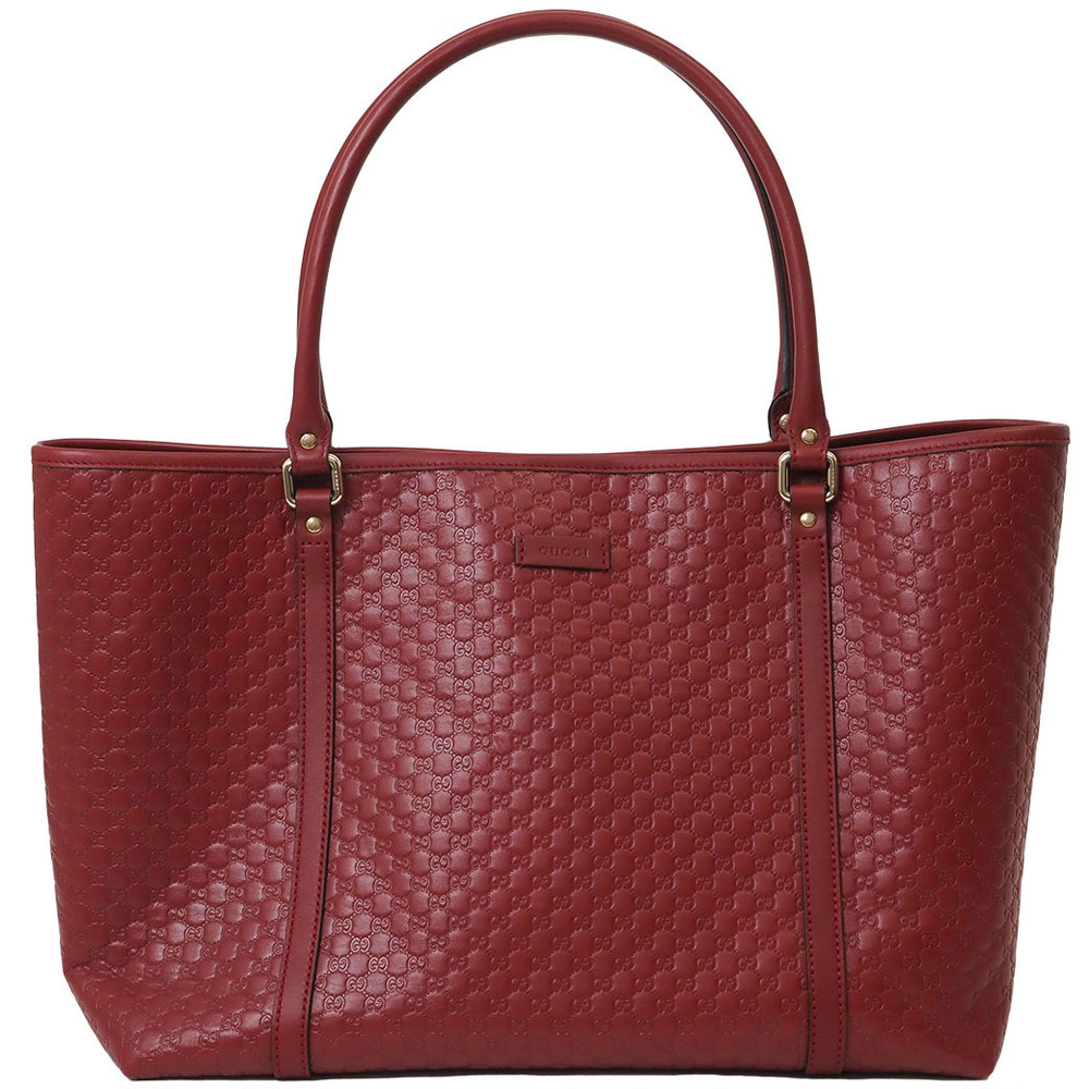 Gucci Leather sima GG Red Micro Bag Tote
